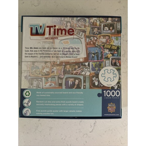 MasterPieces TV Time "The 60's" 1000 Piece Jigsaw Puzzle With Bonus Poster! - Picture 3 of 3